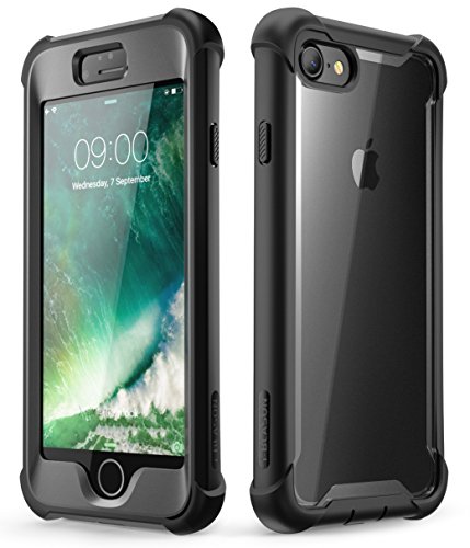 Product Cover i-Blason Ares Clear Case for iPhone 8 Case/iPhone 7, [Built-in Screen Protector] Full-Body Rugged Clear Bumper Case for Apple iPhone 8 / Apple iPhone 7 (Black)