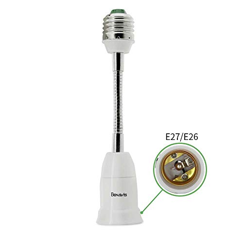 Product Cover Benavis 6.5-Inch Flexible Light Bulbs Adapter Socket, Extender for Standard US E27/E26 Light Fixture
