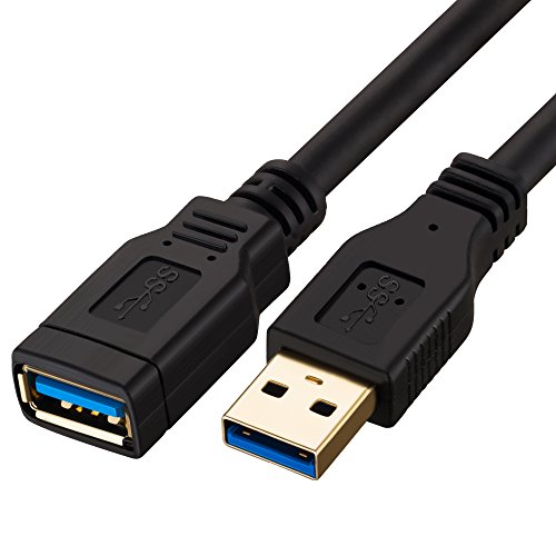 Product Cover Short USB 3.0 Extension Cable 1 Feet, NC XQIN USB 3.0 Type A Male to A Female Extension Cord,for Data Transfer USB Flash Drive, Keyboard, Mouse, Playstation, Xbox, Oculus VR, Card Reader, Printer etc