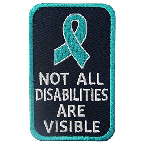 Product Cover Not All Disabilities are Visible Vests/Harnesses Service Dog Emblem Embroidered Fastener Hook & Loop Patch