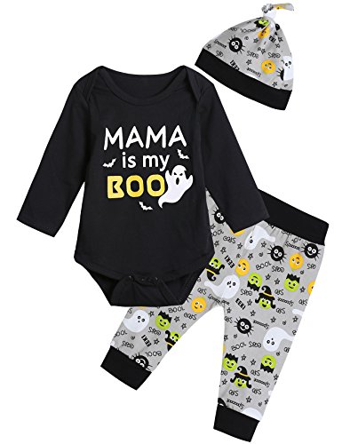 Product Cover Baby Boys' Mama is My Boo Outfit Set Halloween Ghost Costume Romper