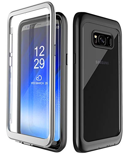 Product Cover Snowfox Samsung Galaxy S8+ Plus Case, Full-Body Protection Rugged Clear Bumper Case with Built-in Screen Protector for Samsung Galaxy S8+ Plus 2017 Release