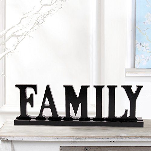 Product Cover Family Sign for Home Decor, Wooden Family Block Letters Rustic Tabletop Words Decor (Family)