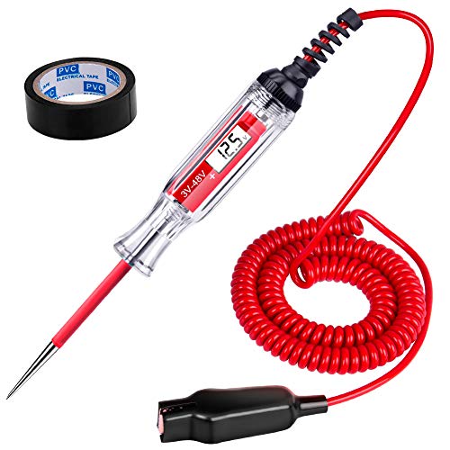 Product Cover JASTIND Heavy Duty 3-48V Digital LCD Display Circuit Tester with 140 Inch Extended Spring Wire,Car Truck Vehicles Low Voltage Tester,Automotive Test Light with Stainless Probe