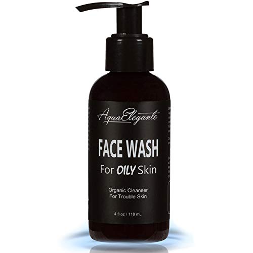 Product Cover Face Wash For Oily Skin - Organic Daily Facial Cleanser With Moisturizing Aloe Vera Gel - Natural Anti Aging & Exfoliating Scrub For Cleansing Oil And Acne
