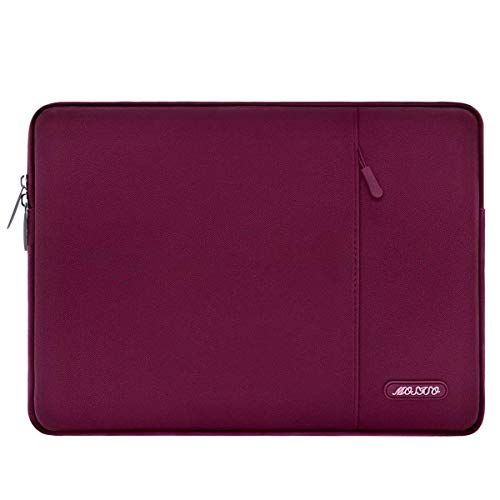 Product Cover MOSISO Laptop Sleeve Compatible with 2019 2018 MacBook Air 13 inch Retina Display A1932, 13 inch MacBook Pro A2159 A1989 A1706 A1708, Notebook, Polyester Vertical Bag with Pocket, Wine Red