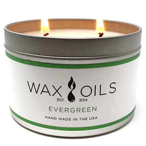 Product Cover Wax and Oils Soy Wax Aromatherapy Scented Candles (Evergreen) 16 Ounces. Single