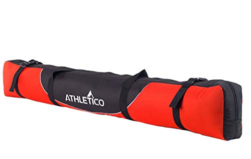Product Cover Athletico Mogul Padded Ski Bag - Fully Padded Single Ski Travel Bag (Red, 185cm)