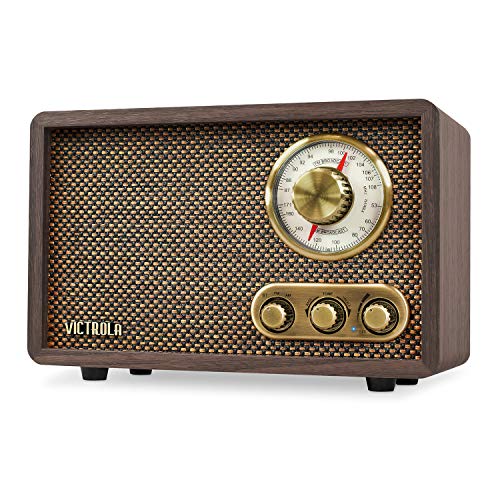 Product Cover Victrola Retro Wood Bluetooth FM/AM Radio with Rotary Dial, Espresso