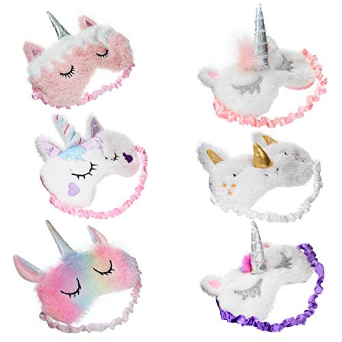 Product Cover 6-pack kids sleep mask for sleeping girls women eye mask covers unicorn game supplies-weighted-cute-eyemasks