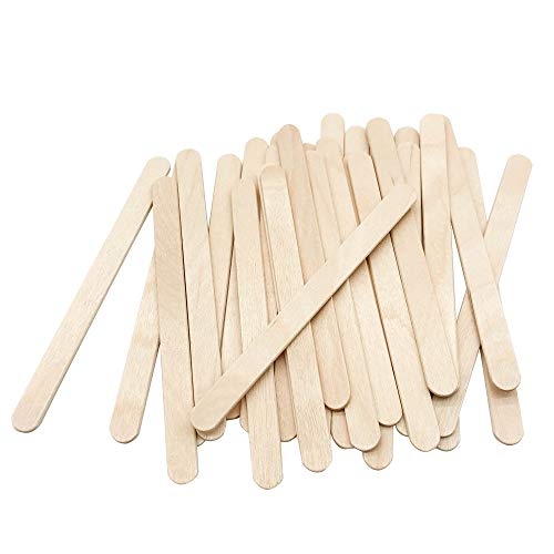 Product Cover 200 Pcs Craft Sticks Ice Cream Sticks Natural Wood Popsicle Craft Sticks 4.5 inch Length Treat Sticks Ice Pop Sticks for DIY Crafts