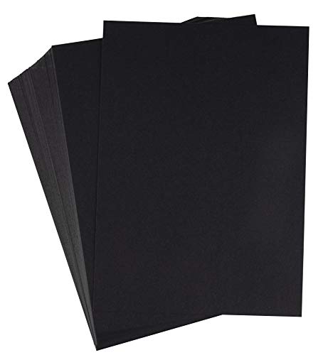 Product Cover Black Cardstock - 150-Pack 5x7 Heavyweight Smooth Cardstock, 80lb 216GSM Cover Card Stock, Unruled Thick Stationery Paper, For Postcard, Invitation, Announcement, Marketing Material, 5 x 7 Inches