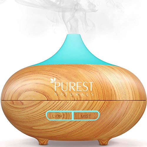 Product Cover Essential Oil Diffuser - Best Cool Mist Electric Aroma Spa Ultrasonic Aromatherapy Humidifier - Auto Shut-Off & 7 Color LED Lights (Upgraded 2018 Model) Engrain