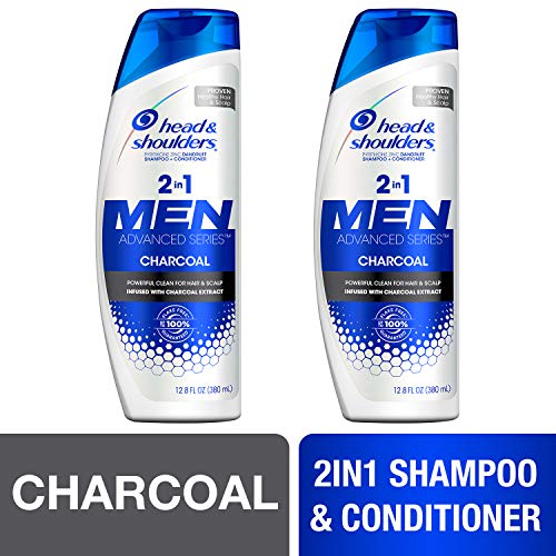 Product Cover Head and Shoulders Shampoo and Conditioner 2 in 1, Anti Dandruff Treatment and Scalp Care, Charcoal for Men, 12.8 fl oz, Twin Pack