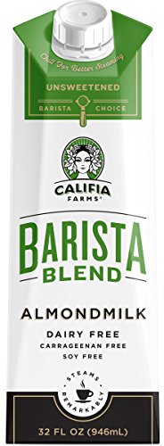 Product Cover Califia Farms Unsweetened Almondmilk Barista Blend, 32 Oz (Pack of 6) | Dairy Free | Whole30 | Keto | Vegan | Plant Based | Nut Milk | Non-GMO