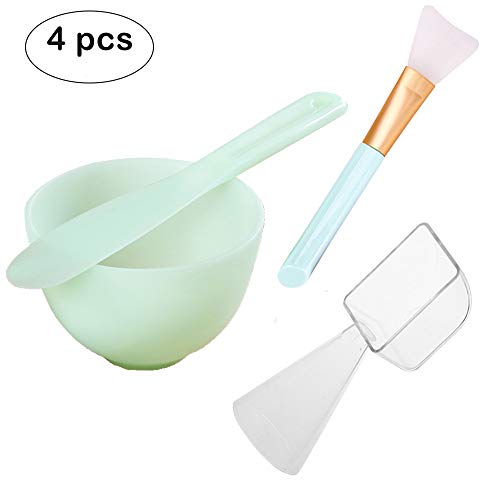 Product Cover Lemoncy 4 Pack Face Mask Mixing Tool Kit Facial Mask Mixing Bowl And Spatula Silicone Face Mask Brush with 2 in 1 Measuring Cup Spoon for Mixing Modeling Mask Clay Mud Mask DIY Tool