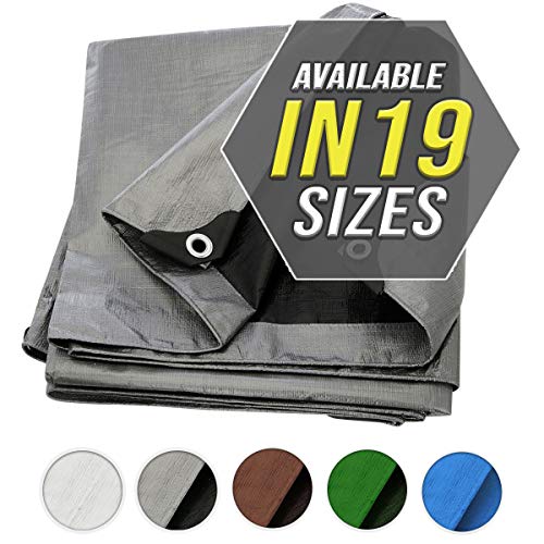 Product Cover Tarp Cover 6X8 Silver/Black 2-Pack Heavy Duty Thick Material, Waterproof, Great for Tarpaulin Canopy Tent, Boat, RV Or Pool Cover!!!