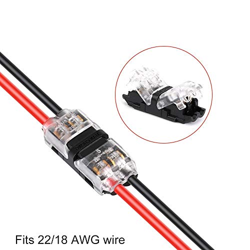 Product Cover Low Voltage Wire Connectors, TYUMEN 12pcs 2 Pin 2 Way Universal Compact Wire I Shape Terminals, No Wire-Stripping Required, Toolless Wire Connectors, Quick Splice Wire Wiring Connector for AWG 20-24