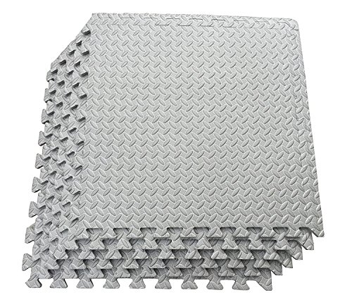 Product Cover Kobo AC-62 Puzzle Exercise Mat, EVA Foam Interlocking Tiles, Protective Flooring for Gym Equipment and Cushion for Workouts (6 Feet x 4 Feet) (Grey)