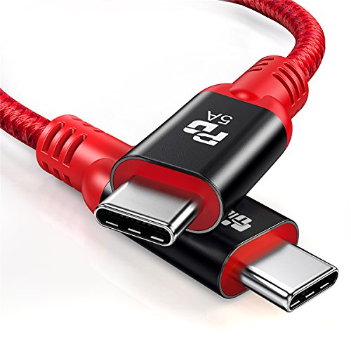 Product Cover TIEGEM USB Type C 3.1 Gen 2 Cable (100W/10Gbps) USB C to USB-C Cable USB-IF TID Interface Type-C PD Cable E-Marker Power Delivery Wire for MacBook Pro Galaxy S9 S9 Plus OnePlus 6 (Red, 6.6ft)