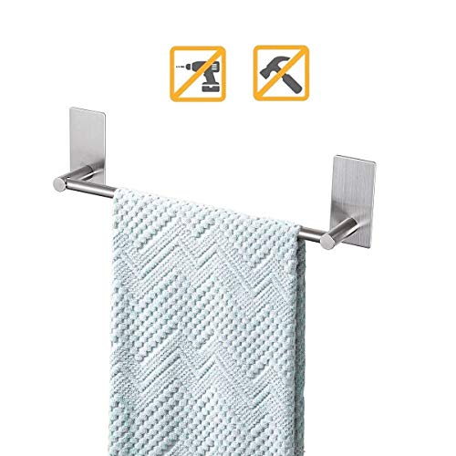 Product Cover Songtec Bathroom Towel Bar 12inch, Easy Install with Self-Adhesive, NO Drilling on Walls, Premium SUS304 Stainless Steel - Brushed
