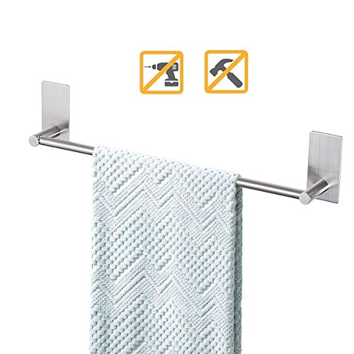 Product Cover Songtec Bathroom Towel Bar 16inch, Easy Install with Self-Adhesive, NO Drilling on Walls, Premium SUS304 Stainless Steel - Brushed