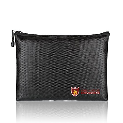 Product Cover Fireproof Document Bags, A4 Size Waterproof and Fireproof Bag with Fireproof Zipper for iPad, Money, Jewelry, Passport, Document Storage