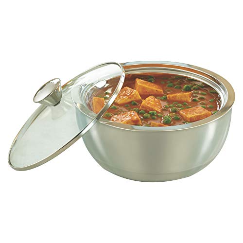 Product Cover Borosil Stainless Steel Insulated Curry Server, 1.5 litres, Silver