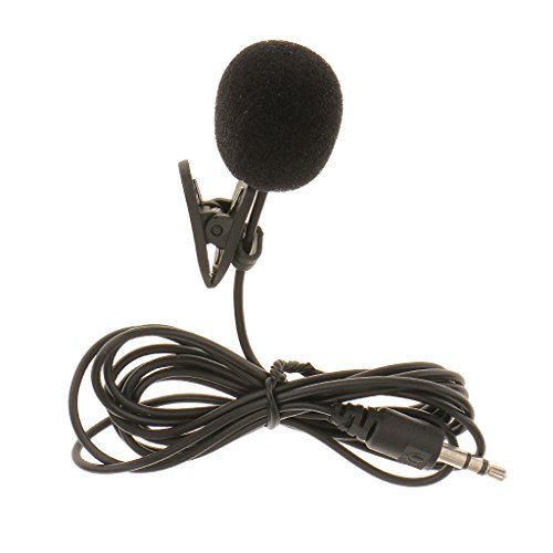 Product Cover Piqancy Mini Collar Mic 3.5mm Microphone, Collar Tie Mic 2m Cable Length for Laptops PC & Mobiles-Black