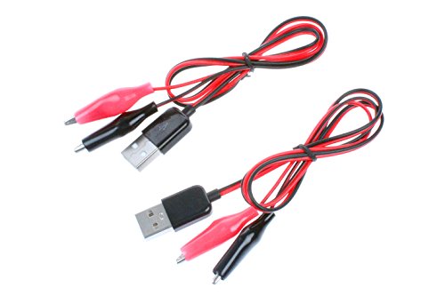 Product Cover NOYITO Alligator Clip to USB Male Test Wire Adapter Red Black Wire Alligator Clip Test Cable 60cm (Pack of 2)
