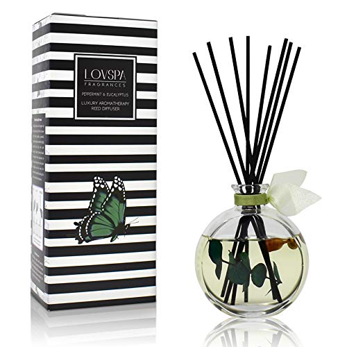 Product Cover LOVSPA Peppermint & Eucalyptus Unwind Luxury Home Fragrance Diffuser Reeds Set | A Blend of Fresh Peppermint Sprigs, Aromatic Eucalyptus & Creamy Vanilla