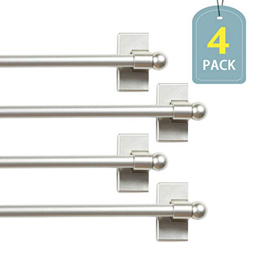 Product Cover H.VERSAILTEX 1/2 Inch Diameter Multi-Use Petite Ball Appliance Magnetic Rods, Adjust from 9 to 16 Inch, Nickel, 4 Packs