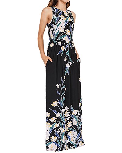 Product Cover Karlywindow Womens Floral Long Maxi Dresses Sleeveless High Waisted Oversized Dress