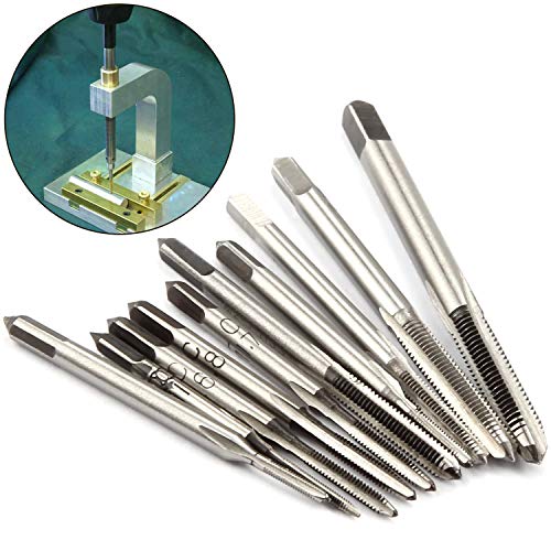 Product Cover 10 Pcs Micro Taps Metric Straight Flute Hand Tap Sets, High Speed Steel Machine Tap Sets for Clocks and Watches Tapping By STARVAST Size M1-M3.5