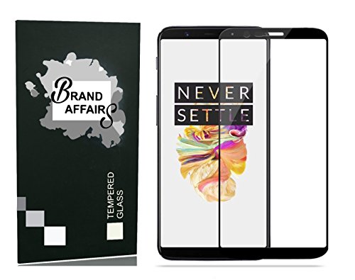 Product Cover BRAND AFFAIRS [9h Hardness][HD Clear] 9H Tempered Glass for OnePlus 5T (Black)