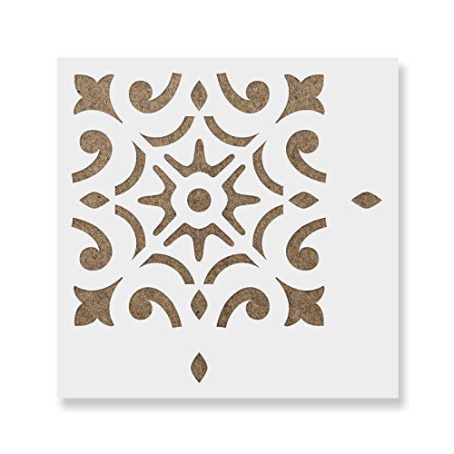Product Cover Daphne Tile Stencil - Reusable Floor & Backsplash Mediterranean Tile Stencils for Home Decor, Furniture, and Walls 16