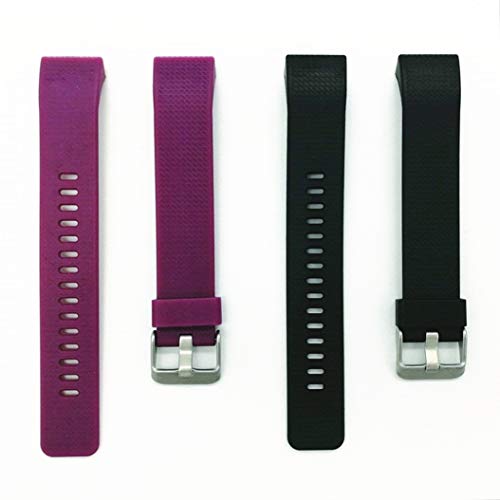 Product Cover Hocent Adjustable Replacement Straps Fitness Tracker Smart Wristbands(Black&Purple)