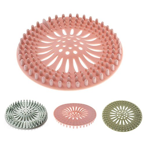 Product Cover MaberryTech Direct Shower Drain Covers Hair Catcher, 3 Pack Rubber Hair Stopper Sink Strainer Universal Drain Cover Silicone Filter for Kitchen Bathroom and Bath tub