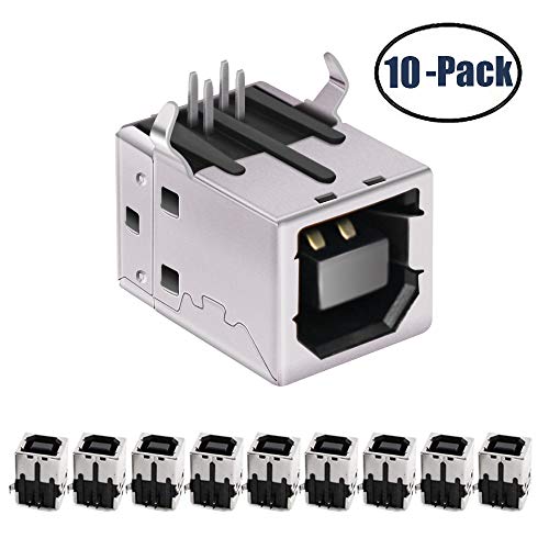Product Cover USB Female Type-B Port 4-Pin Right Angle PCB DIP Jack Socket 10 Pack by MXRS