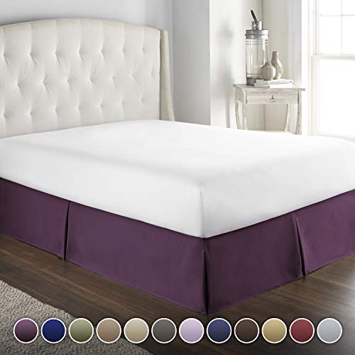 Product Cover Hotel Luxury Bed Skirt/Dust Ruffle 1800 Platinum Collection-14 inch Tailored Drop, Wrinkle & Fade Resistant, Linens (King, Eggplant)