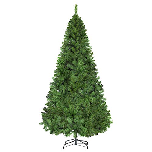 Product Cover LUTER 7.5 Ft Artificial Christmas Tree Spruce Hinged Xmas Tree Christmas Decorations for Indoor Easy Assembly 1450 Branch Tips with Metal Stand(Green)