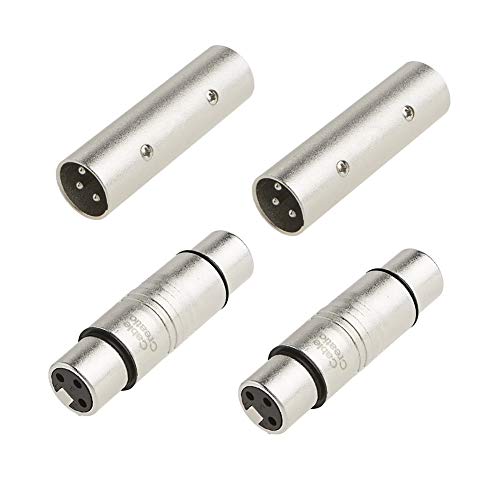 Product Cover CableCreation [2-Pair] XLR Male to Male & XLR Female to Female 3PIN Adapter Connector Compatible Microphone,Mixer,Silver