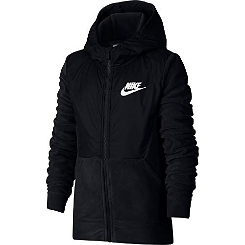 Product Cover Nike Boys' Sportswear Polar Fleece Full-Zip Hoodie (Black/Medium)