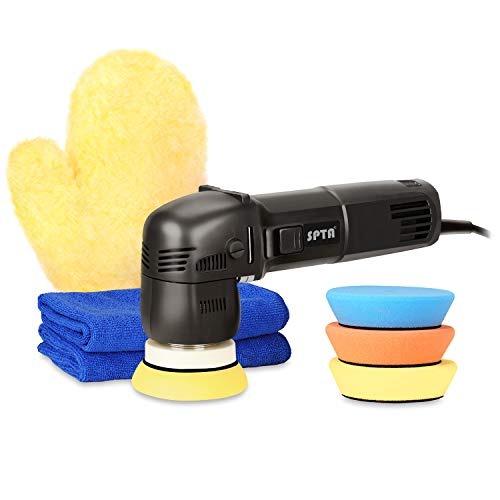 Product Cover SPTA 3 Inch 10mm/700W 6 Variable Speed Orbital Polisher DA Car Polisher Orbit Dual Action Polisher Detail Boat Polishing Auto Detailing Tools Come With 3 DA Polishing Pads+2 Microfiber Towels +1 Glove