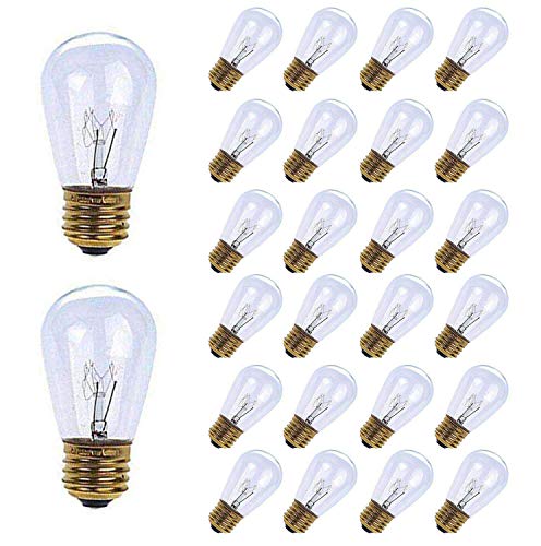 Product Cover MineTom 26-Pack S14 Replacement Light Bulbs - 11 Watt Warm Incandescent Edison Light Bulbs with E26 Medium Base for Commercial Grade Outdoor Patio String Lights