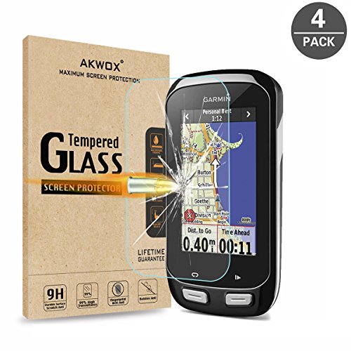 Product Cover (Pack of 4) Tempered Glass Screen Protector for Garmin Edge 1000, Akwox 0.3mm 9H Hard Scratch-Resistant Screen Protector for Garmin Edge 1000