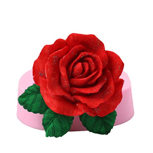Product Cover 3D Big Rose Flower Cake Mold Silicone Fondant Chocolate Mould Baking Decorating, Resistant Low and High Temperature, Easy to Use and Clean Gessppo