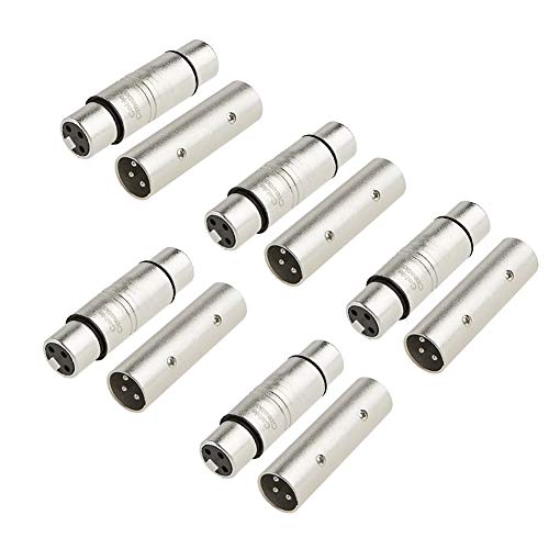 Product Cover CableCreation [5-Pair] XLR Female to Female & XLR Male to Male 3PIN Adapter Connector Compatible Microphone,Mixer,Silver