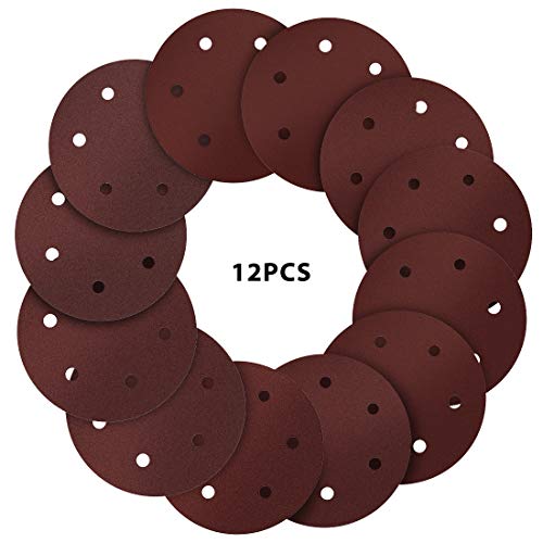 Product Cover VIVOHOME 8.5 Inch 6 Holes Hook and Loop Sandpaper Set Discs Sanding Sheets Pack of 12 for Drywall Sander Machine