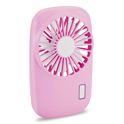 Product Cover Aluan Handheld Fan Mini Fan Powerful Small Personal Portable Fan Speed Adjustable USB Rechargeable Cooling for Kids Girls Woman Home Office Outdoor Travel, Pink